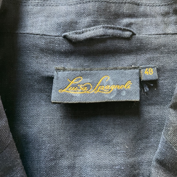 Luisa Spagnoli short sleeve linen top, blue, medium - Picture 4 of 11